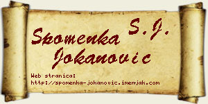 Spomenka Jokanović vizit kartica